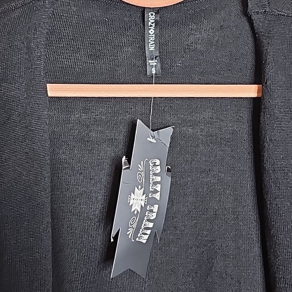 NWT Crazy Train Rainbow Stripe‎ Black Cardigan small Rio Rapids - Picture 5 of 8